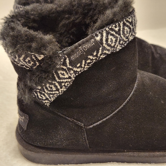 💗 Minnetonka Aztec Middleton Ankle Boots Size 6 Black - Picture 3 of 13